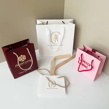 Genți cadou personalizate, genți tote și pungi de hârtie Kraft pentru ambalare de lux, pungi de cumpărături reciclabile biodegradabile
