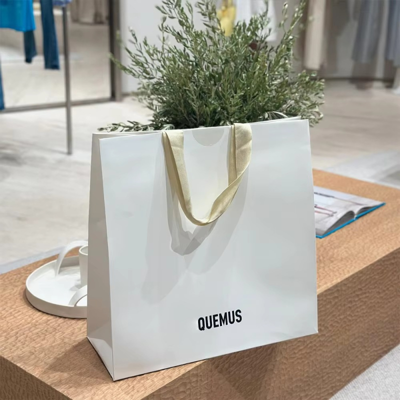 Genți cadou personalizate, genți tote și pungi de hârtie Kraft pentru ambalare de lux, pungi de cumpărături reciclabile biodegradabile