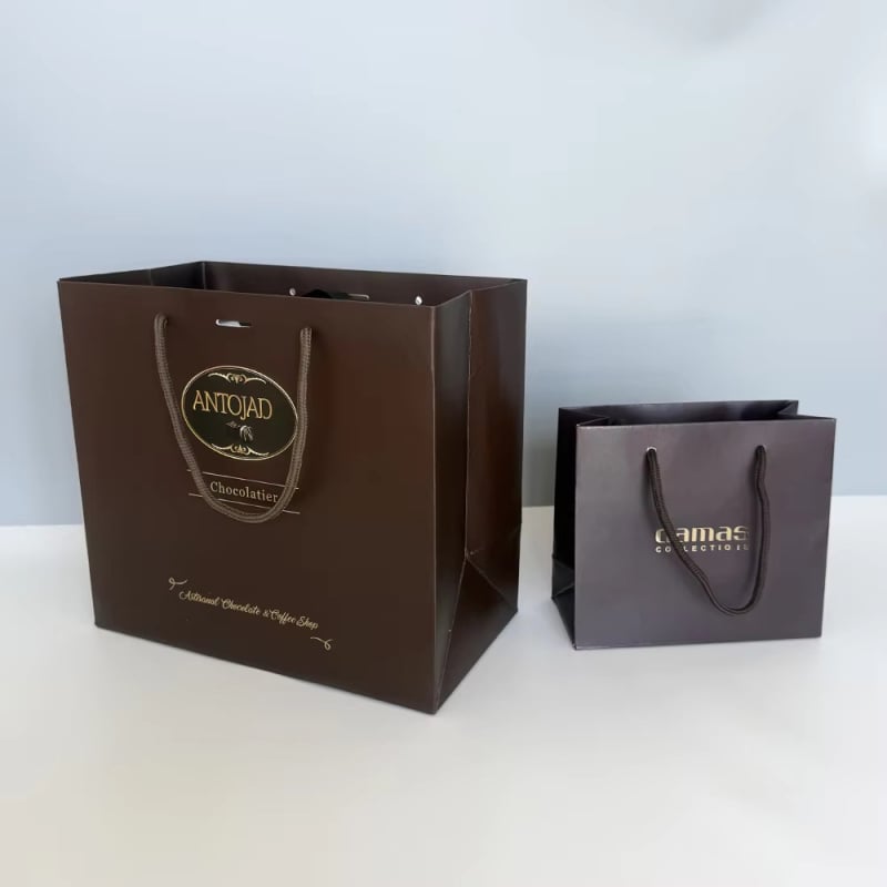 Genți cadou personalizate, genți tote și pungi de hârtie Kraft pentru ambalare de lux, pungi de cumpărături reciclabile biodegradabile