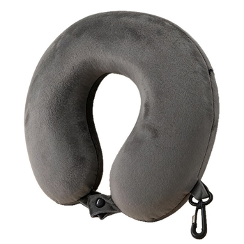 Pernă din spumă cu memorie, formă U, cu carabiner, pentru călătorii, susținere cervicală și odihnă la birou, somn pe o parte