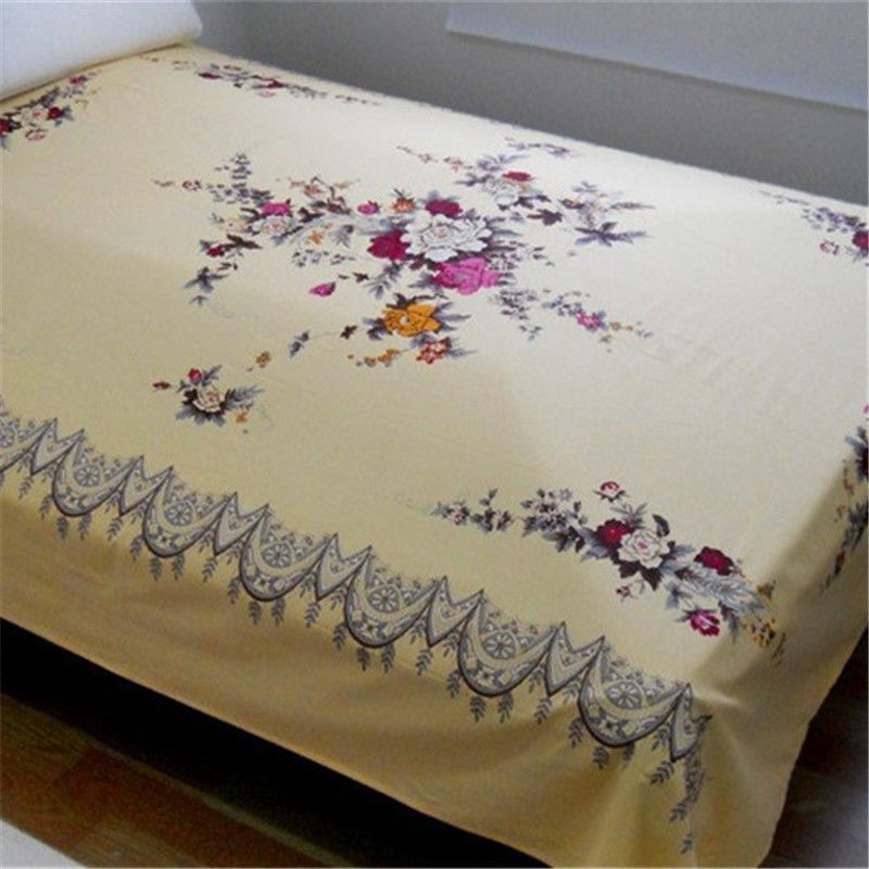 Set de lenjerie de pat din 4 piese, imprimat în stil vintage, inspirat de Șanghaj