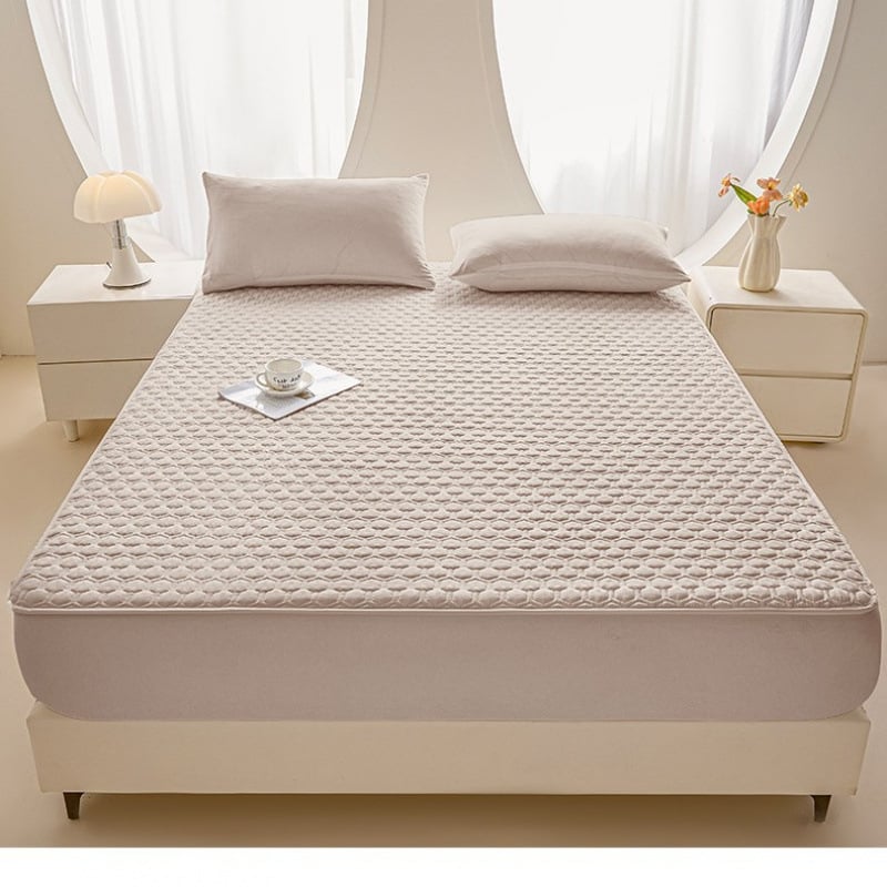 Lenjerie de pat antibacteriană din bumbac, tip fitted, cu acoperire groasă pentru saltea și protecție anti-derapare cu acoperire completă