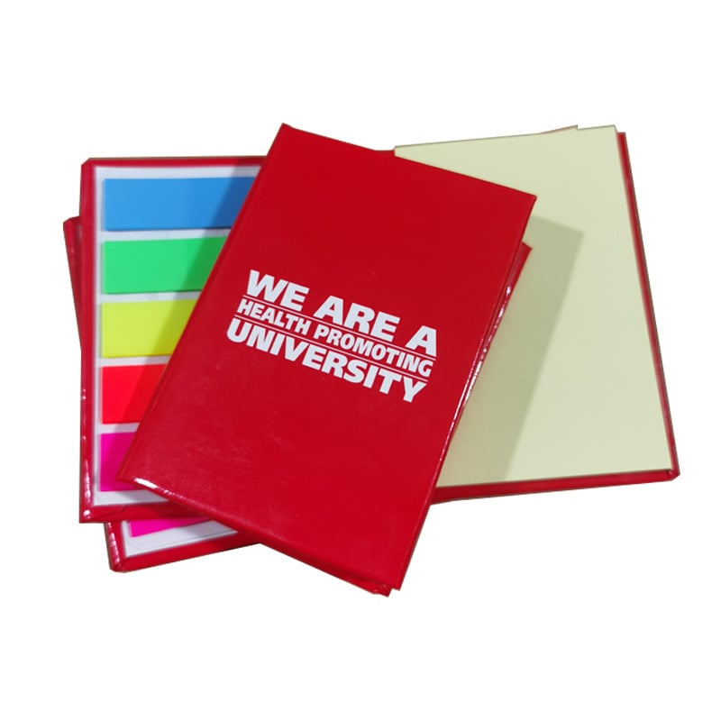 Mini carnet cu capac rigid, funcție de semn de carte, notițe adezive detașabile, posibilitatea imprimării logo-ului