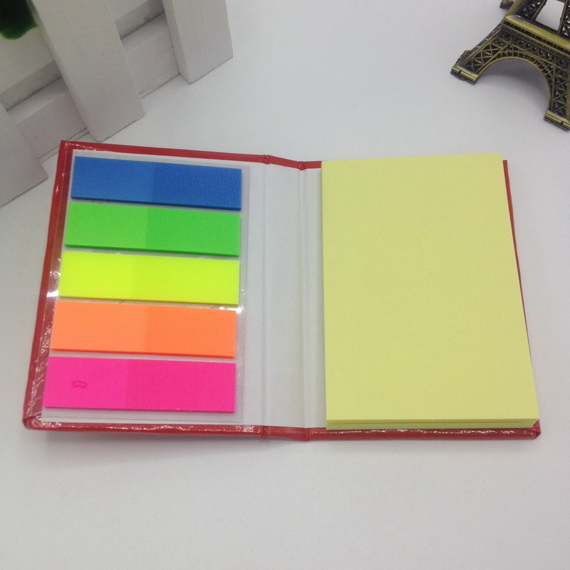 Mini carnet cu capac rigid, funcție de semn de carte, notițe adezive detașabile, posibilitatea imprimării logo-ului