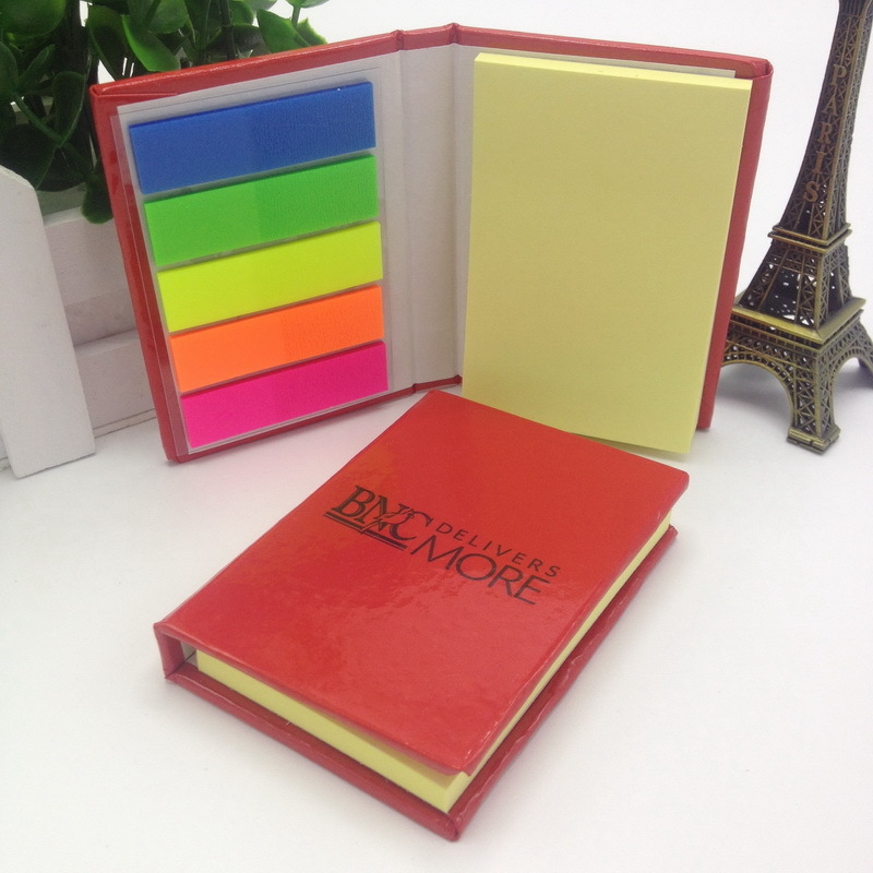 Mini carnet cu capac rigid, funcție de semn de carte, notițe adezive detașabile, posibilitatea imprimării logo-ului