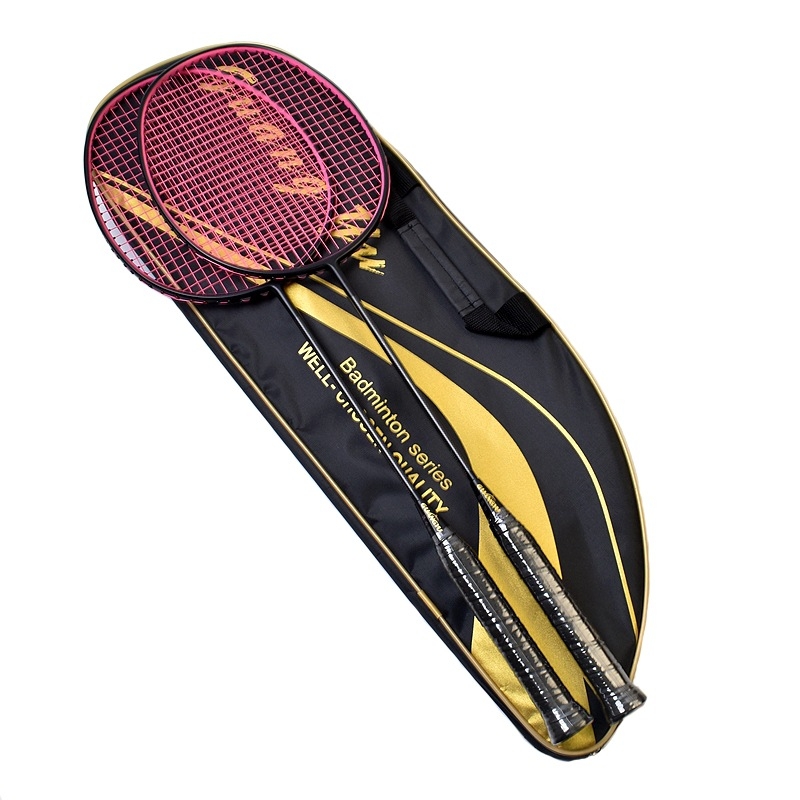Guangyu Karbonska badminton raketa, set od 2 komada, lagana 4U za trening, za amatere, mogućnost prilagodbe logotipa