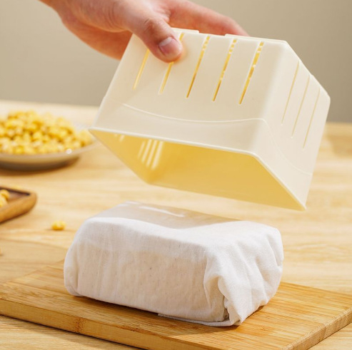 Formă de tofu pentru uz casnic, de calitate alimentară – set pentru începători: formă de tofu și presă pentru eliminarea apei, recipient din plastic, ustensilă de bucătărie