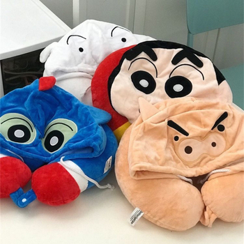 Perne de gât în formă de U, cu glugă, stil anime drăguț pentru fete