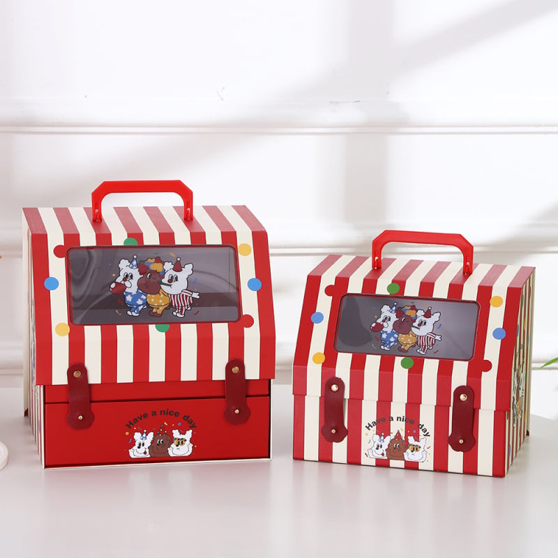 Set de cutii cadou pentru prima lună de viață a bebelușului, cu design animat – cutii cadou și cutie pentru tort de ziua copilului