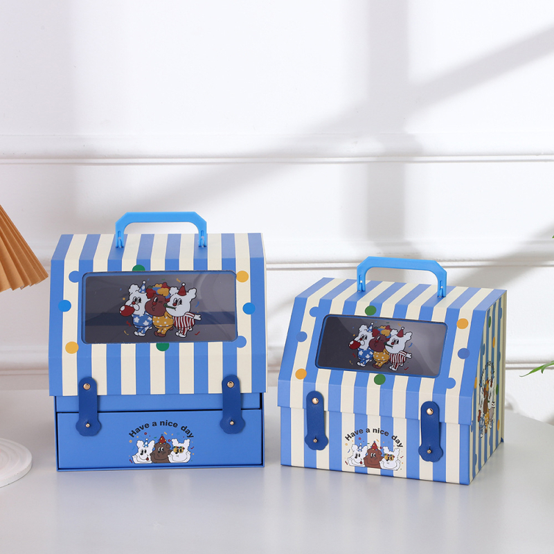 Set de cutii cadou pentru prima lună de viață a bebelușului, cu design animat – cutii cadou și cutie pentru tort de ziua copilului