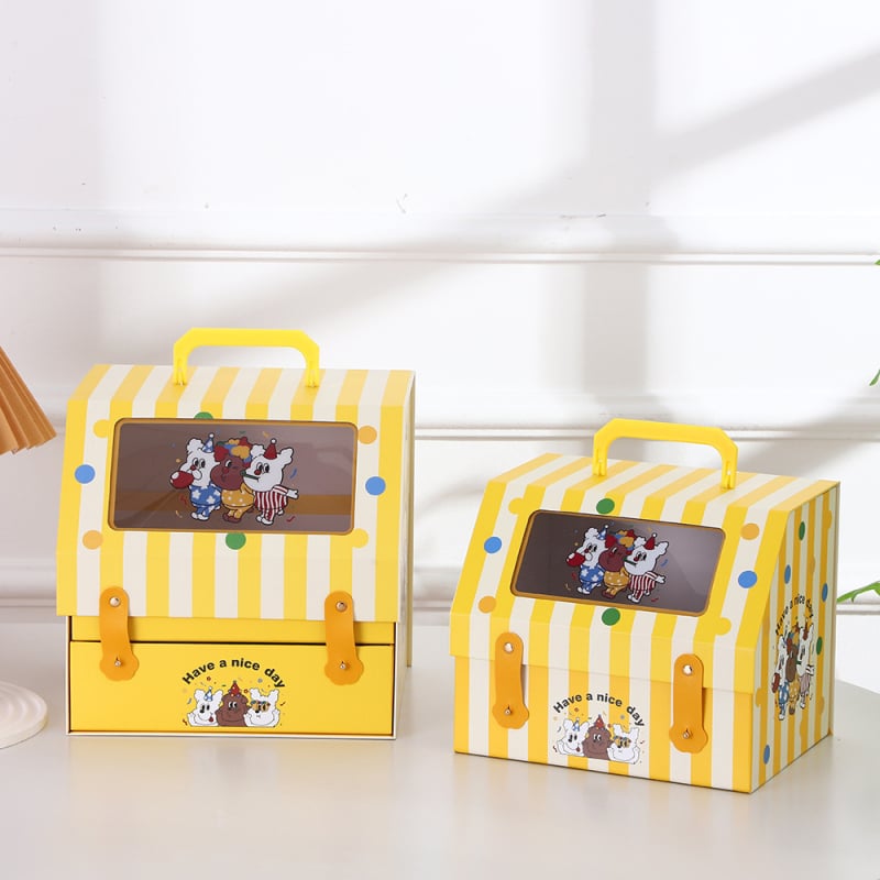 Set de cutii cadou pentru prima lună de viață a bebelușului, cu design animat – cutii cadou și cutie pentru tort de ziua copilului
