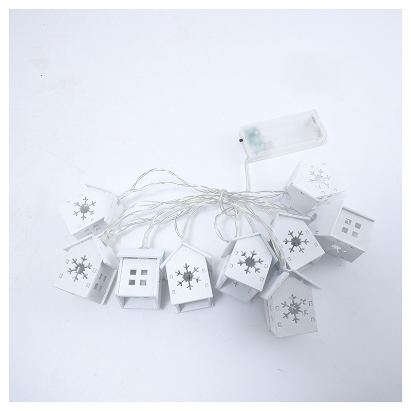 Şir de lumini LED pentru Crăciun și Ziua Îndrăgostiților – lumini decorative festive, pandantiv iluminat de noapte, 2.1 m, IP44, carcasă din lemn, baterie, comutator, personalizabile
