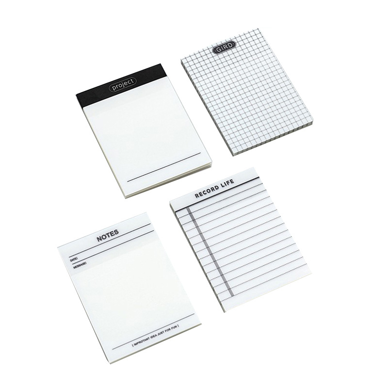 Note adezive transparente, scrise pe PET, impermeabile, design minimalist, notițe pe hârtie