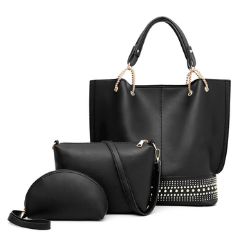 Ženska torbica: 2023 nova retro s rivet dizajnom, personalizirani trodjelni set – torba za ručno nošenje, ramena i crossbody, svestrana