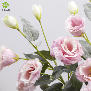 Flori artificiale Lisianthus, stil european, 6 flori pe tulpină, decor acasă, aranjament de masă, decor interior pentru nuntă
