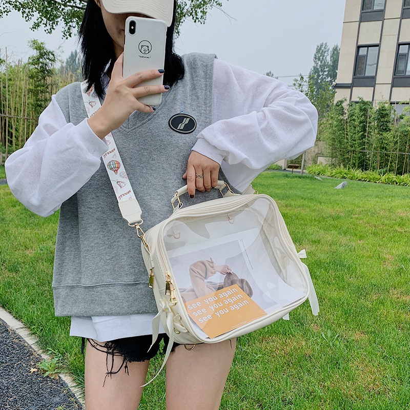 Prozirna školska torba u stilu Harajuku Ulzzang, višenamjenska torba za ramena