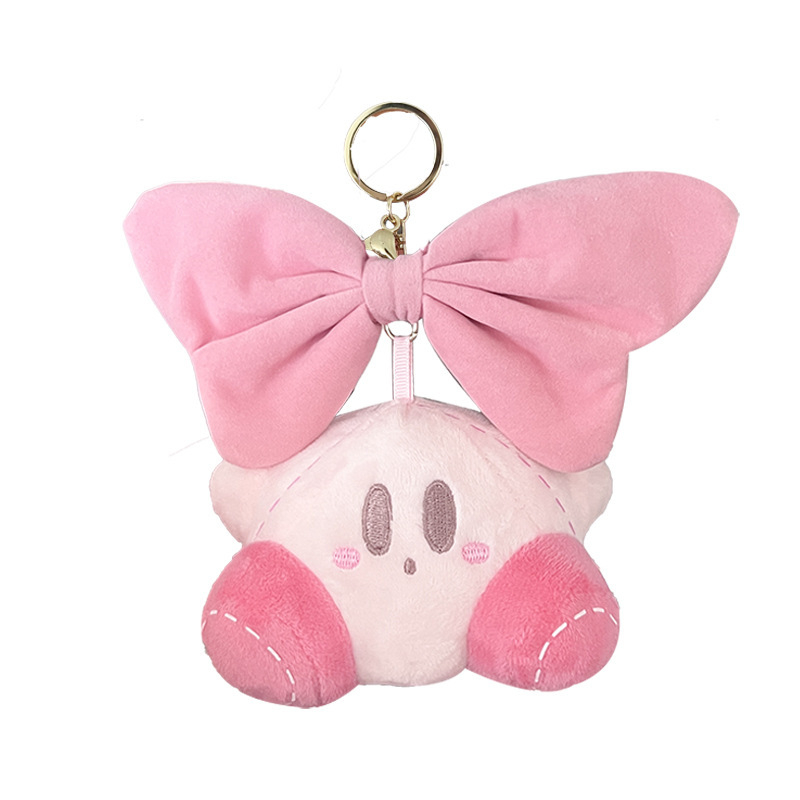 Ružičasti plišani privjesak Kirby sa zvjezdom – privjesak za torbu