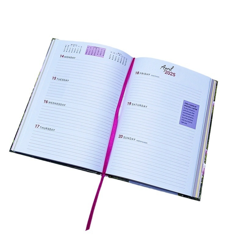 Planificator FSC certificat pentru 2026, carnet cu copertă tare cusut, notebook cu ilustrații