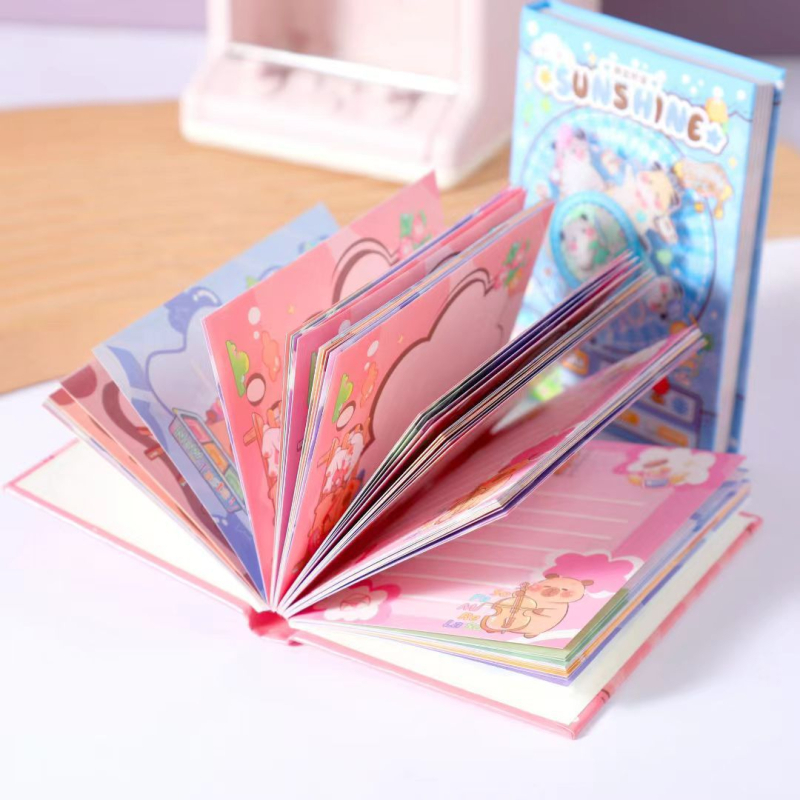 Carnet de buzunar cu pagini color rotative, mini caiet pentru elevi din învățământul primar
