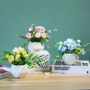 Plantă artificială în stil nordic pentru sufragerie și hol, bonsai floral decorativ în ghiveci