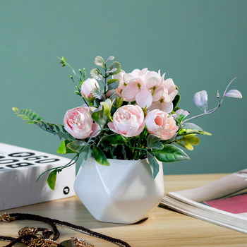 Plantă artificială în stil nordic pentru sufragerie și hol, bonsai floral decorativ în ghiveci