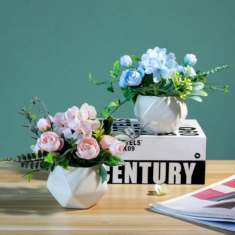 Plantă artificială în stil nordic pentru sufragerie și hol, bonsai floral decorativ în ghiveci