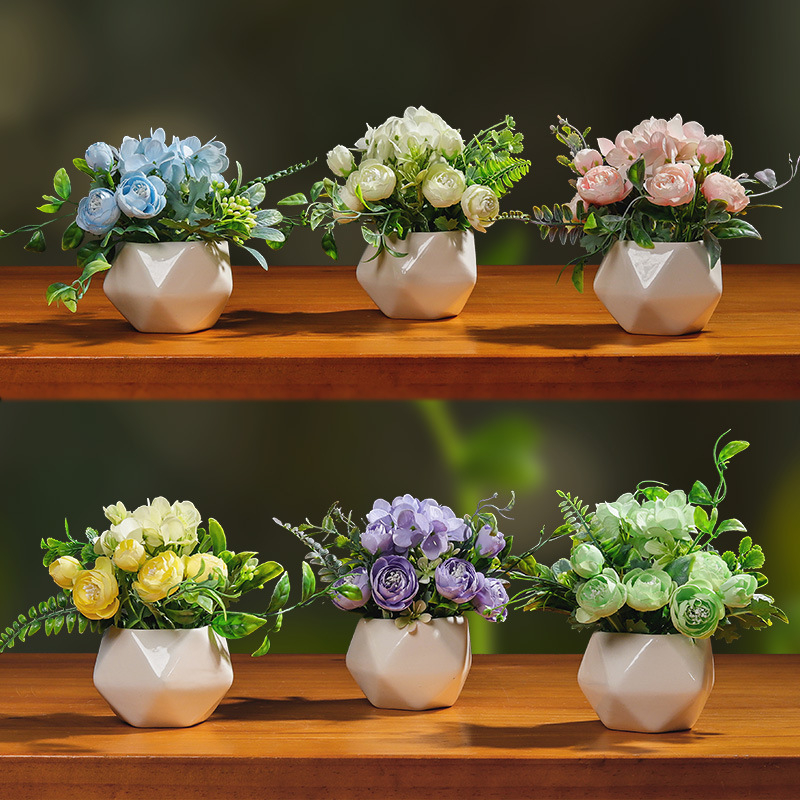 Plantă artificială în stil nordic pentru sufragerie și hol, bonsai floral decorativ în ghiveci