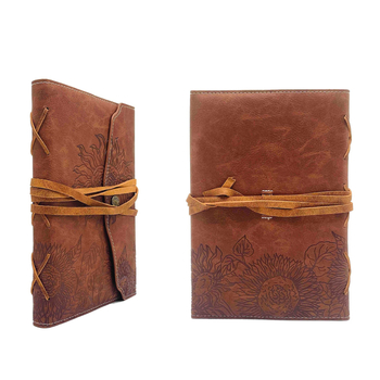 Jurnal de afaceri A5 din PU imitatie piele, stil retro, personalizat, cu curea, pagini libere și pagini liniate