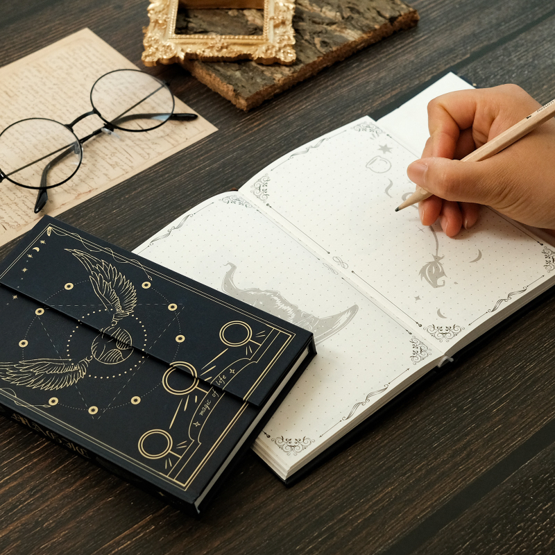 Carnet de notițe în stil european, vintage pentru birou, cu legare lipită, bloc-notes gros pentru studenți