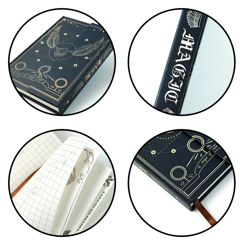 Carnet de notițe în stil european, vintage pentru birou, cu legare lipită, bloc-notes gros pentru studenți
