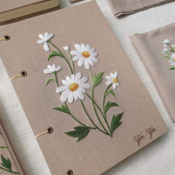 Jurnal brodat cu copertă din pânză, notebook portabil în stil Instagram, cadouri corporative personalizate