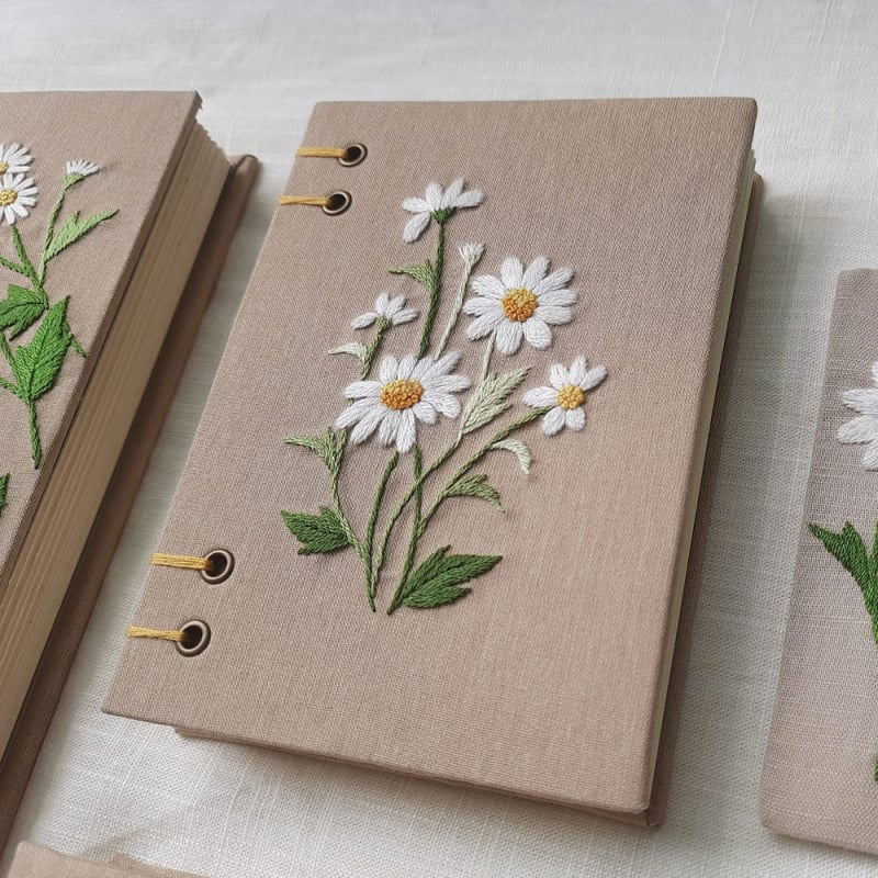 Jurnal brodat cu copertă din pânză, notebook portabil în stil Instagram, cadouri corporative personalizate