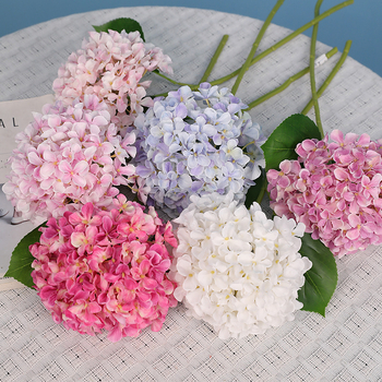 Ramură de hortensie artificială, mare, pentru decor interior, decorațiuni de nuntă și aranjamente florale