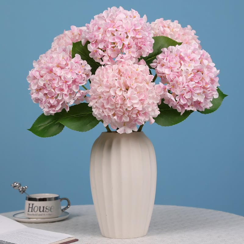 Ramură de hortensie artificială, mare, pentru decor interior, decorațiuni de nuntă și aranjamente florale