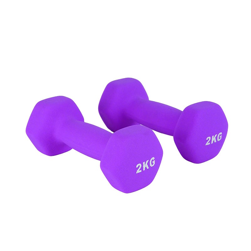 Шестоъгълен дъмбел от чугун с пластмасово покритие, 1–15 lb