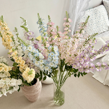 Floare artificială Delphinium din mătase, decor pentru podea, aranjament floral pentru casă și recuzită fotografică
