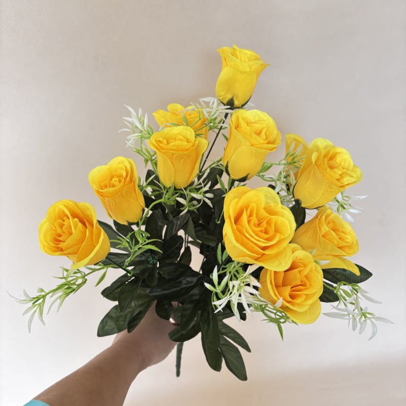 Decorațiune de podea cu 11 trandafiri artificiali, multicolor