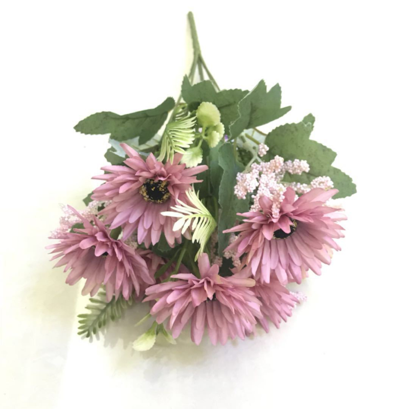 Flori artificiale din mătase: floarea-soarelui, gerbera și crizantemă pentru decor de sufragerie și nuntă