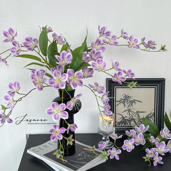 Buchet cu iasmin artificial cu două ramuri, decor pentru sufragerie și hol
