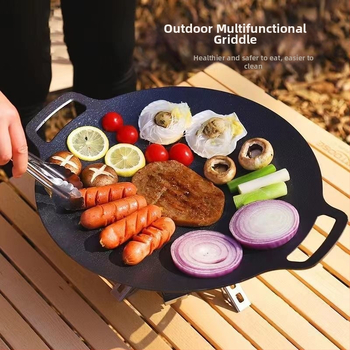 Kempingová gril panvica, teppanyaki doska z Maifan kamene, pre indukčnú varnú dosku