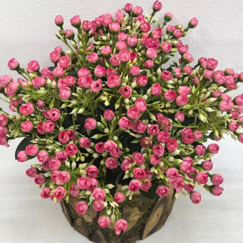 Flori artificiale, buchet cu 5 ramuri, 30 petale Milan buds, muguri de trandafir cu mai multe capete, decor pentru casă și nuntă