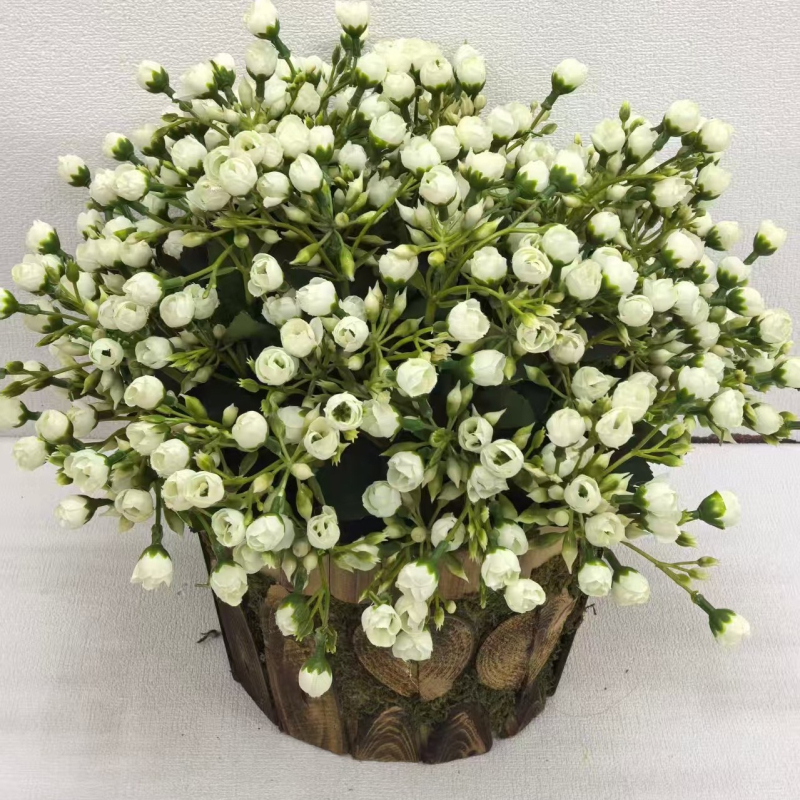 Flori artificiale, buchet cu 5 ramuri, 30 petale Milan buds, muguri de trandafir cu mai multe capete, decor pentru casă și nuntă