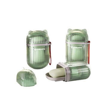 Cutie de săpun portabilă pentru călătorii, cu capac etanș și drenaj, cu două niveluri, organizator compact pentru călătorii