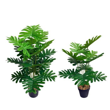 Frunze artificiale realiste de ploaie de primăvară, plantă verde în ghiveci pentru decor interior și exterior, 24 de frunze