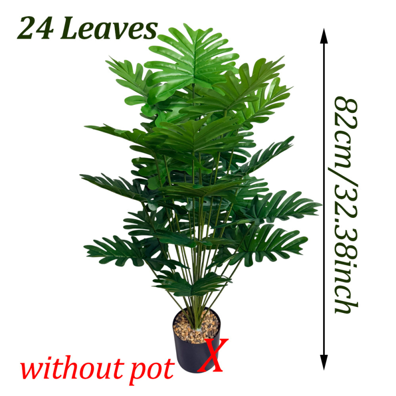 Frunze artificiale realiste de ploaie de primăvară, plantă verde în ghiveci pentru decor interior și exterior, 24 de frunze