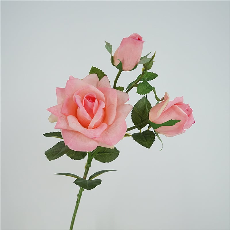 Trandafir artificial de înaltă calitate, cu trei capete, pentru decor în casă, aranjament floral și accesorii foto pentru nuntă