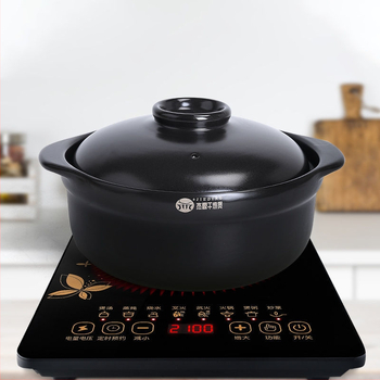 Caserolă din lut pentru gătit pe aragaz – pentru supe, mâncăruri și orez, 5 L+, fără capac