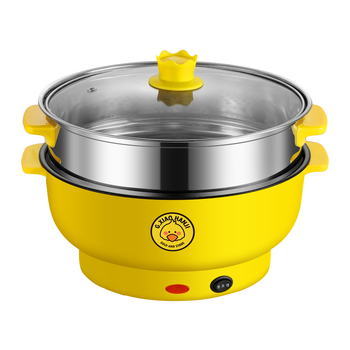 Wok electric multifuncțional pentru cămin, oală cu abur, 5–6 L, vas interior din oțel inoxidabil