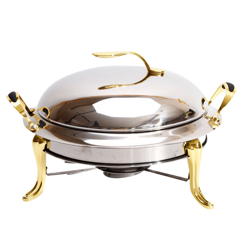 Oală dublu mânere pentru hot pot și supă, culoare aurie și argintie, oțel inoxidabil îngroșat, arzător din alcool solid reglabil, Apple Dry Pot