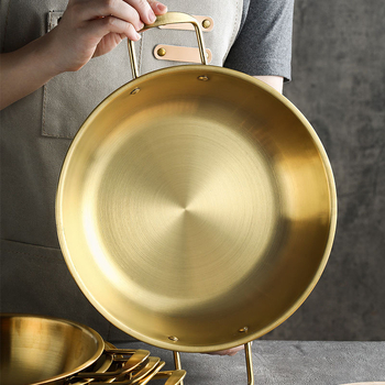 Oală din oțel inoxidabil, multifuncțională pentru hot pot cu fructe de mare, ramen și dry pot, capacitate 2,1–4 l, cu mâner dublu